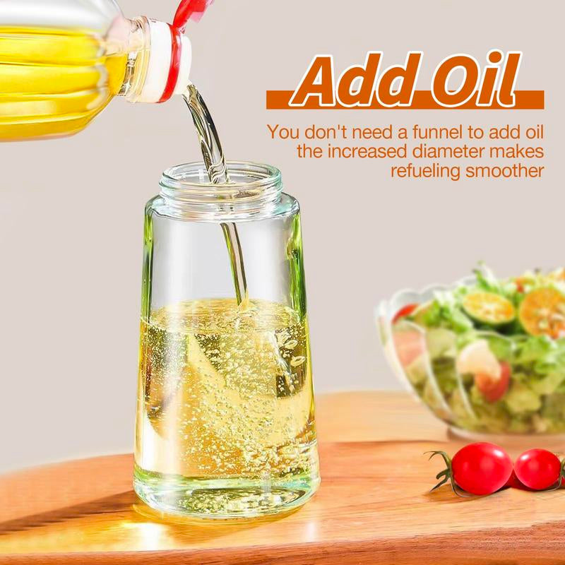 2 Count 16Oz/470Ml Oil Dispenser Bottle Fo:Kitchen -2 in 1 Olive Oil Dispenser Andsprayer -Oil Sprayer for Cooking,Saladbarbecue Kitchentool Utensils Glass