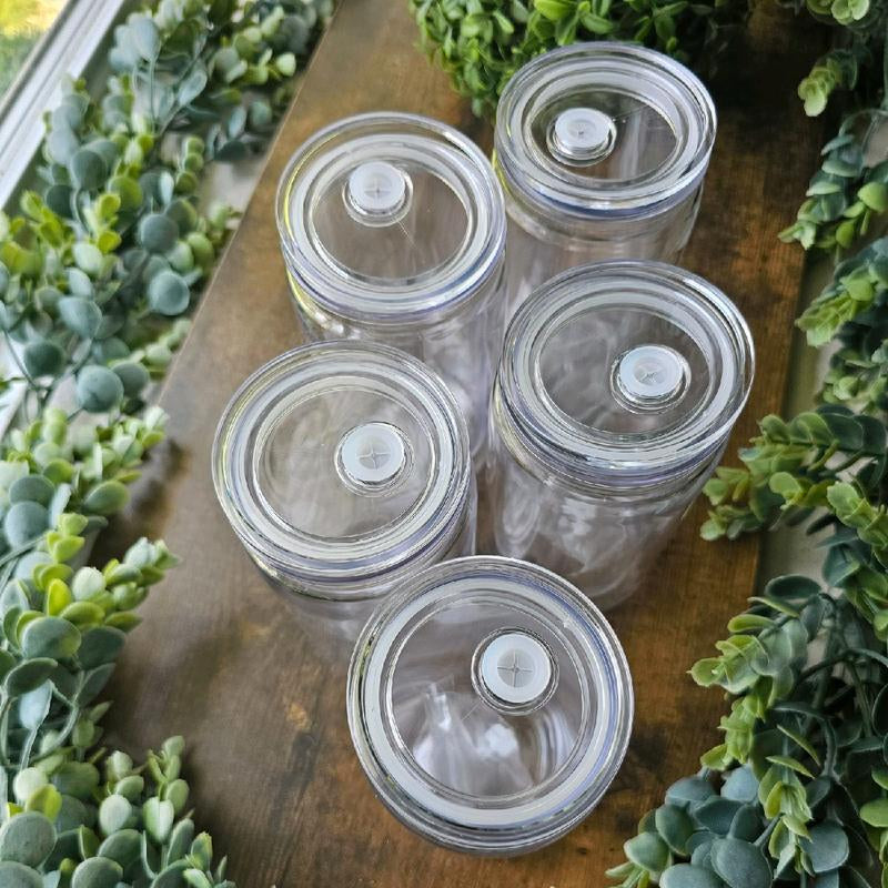 5 Pack DYI Snowglobe Plastic Can Cups Crafting Project Snow Globe Drinkware Set Tumbler Washable Reusable Portable Mug