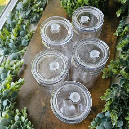5 Pack DYI Snowglobe Plastic Can Cups Crafting Project Snow Globe Drinkware Set Tumbler Washable Reusable Portable Mug