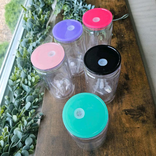 5 Pack DYI Snowglobe Plastic Can Cups Crafting Project Snow Globe Drinkware Set Tumbler Washable Reusable Portable Mug
