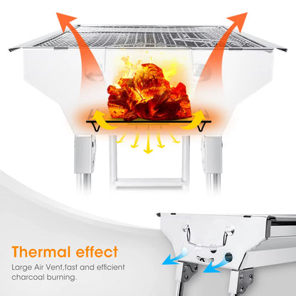 Portable Folding BBQ Grill, Compact and Lightweight Charcoal Grill, Easy to Assemble and Carry, Ideal for Outdoor Cooking
