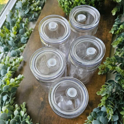 5 Pack DYI Snowglobe Plastic Can Cups Crafting Project Snow Globe Drinkware Set Tumbler Washable Reusable Portable Mug