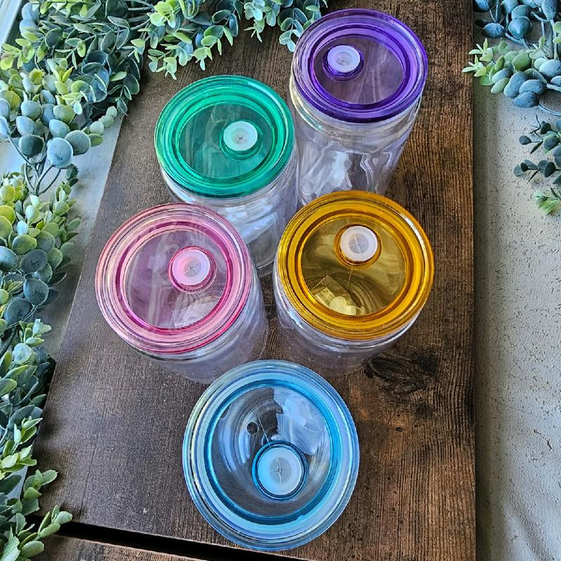 5 Pack DYI Snowglobe Plastic Can Cups Crafting Project Snow Globe Drinkware Set Tumbler Washable Reusable Portable Mug