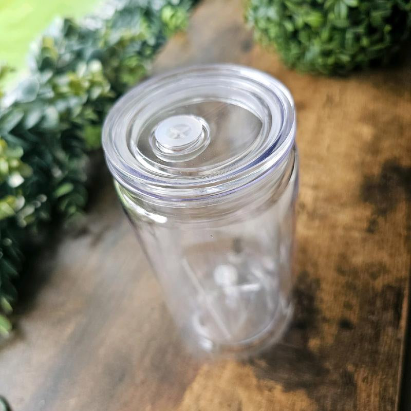 5 Pack DYI Snowglobe Plastic Can Cups Crafting Project Snow Globe Drinkware Set Tumbler Washable Reusable Portable Mug